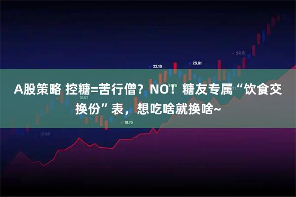A股策略 控糖=苦行僧？NO！糖友专属“饮食交换份”表，想吃啥就换啥~